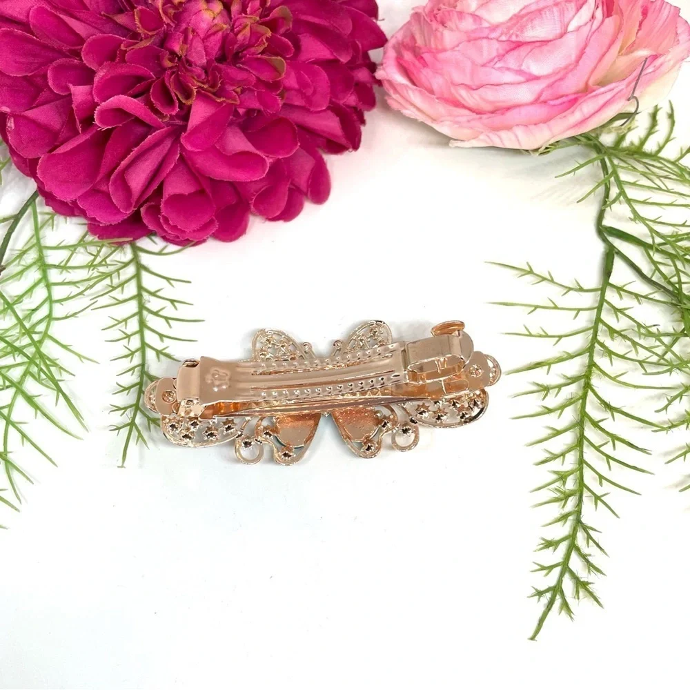 NEW⚜️Butterfly Teal Crystal Embellished Hair Clip